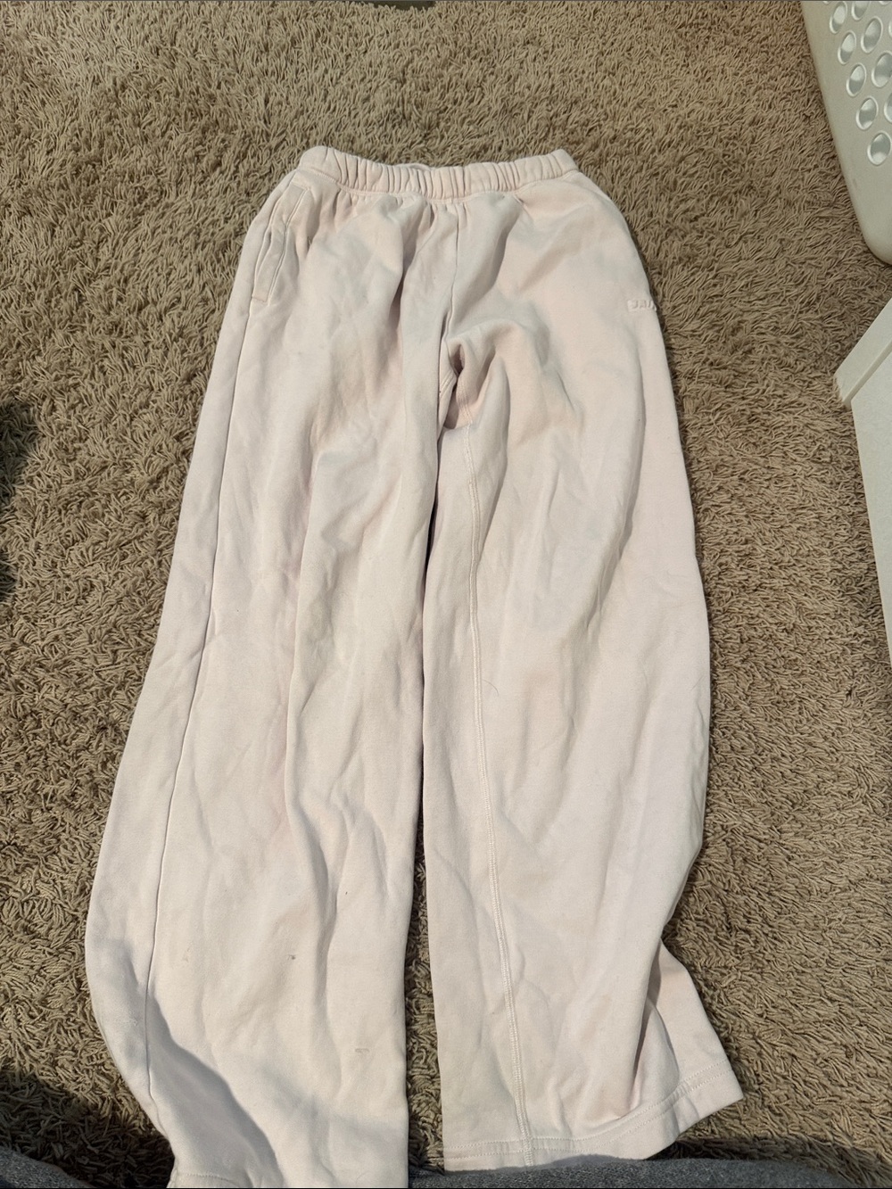 Skims light pink wide leg sweatpants